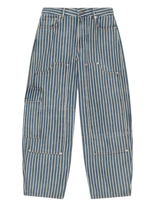 GANNI jean droit à rayures - Bleu - GANNI - Modalova