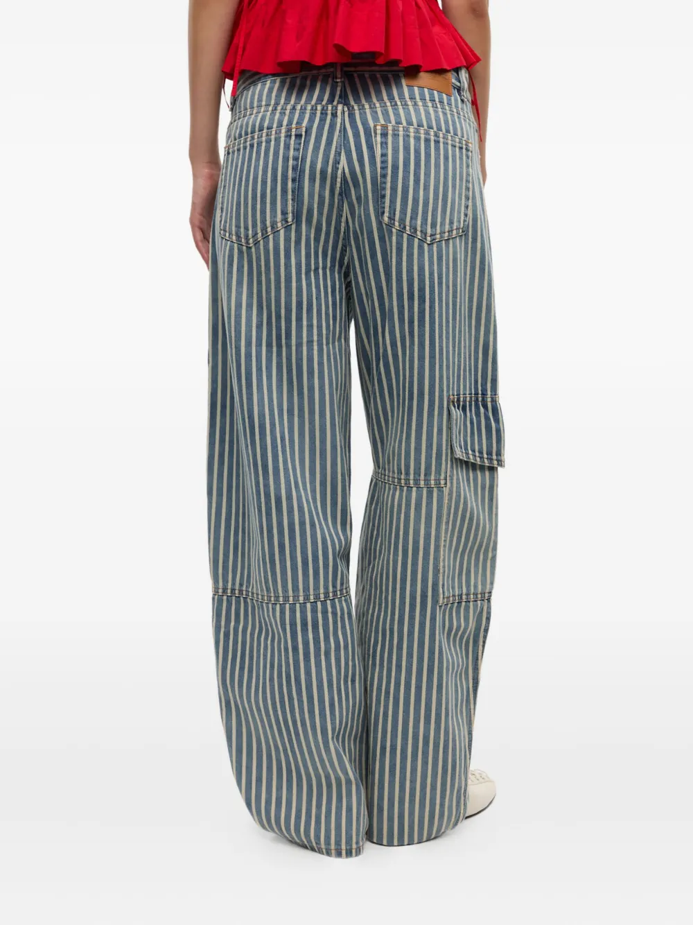 GANNI Gestreepte jeans Blauw