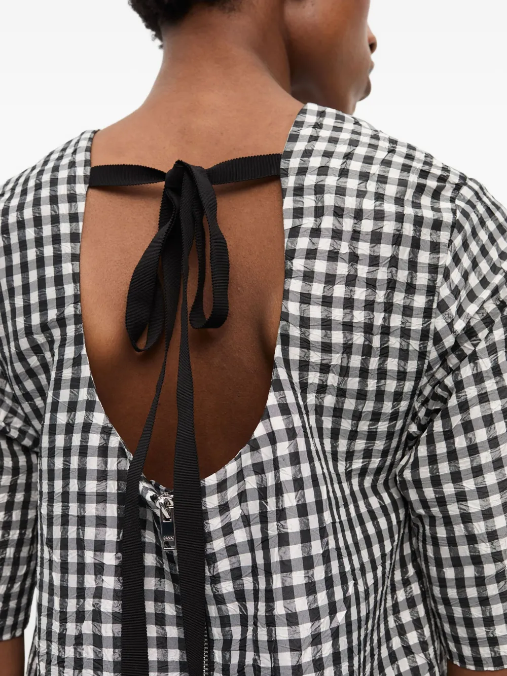 GANNI Jurk met gingham ruit Zwart