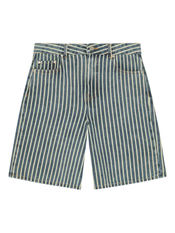 【ron】GANNI ショートパンツ ストライプ GANNI ストライプ ショートパンツ | ブルー | FARFETCH JP