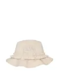 GANNI logo-embroidered bucket hat - White