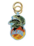 GANNI logo keyring - Blue