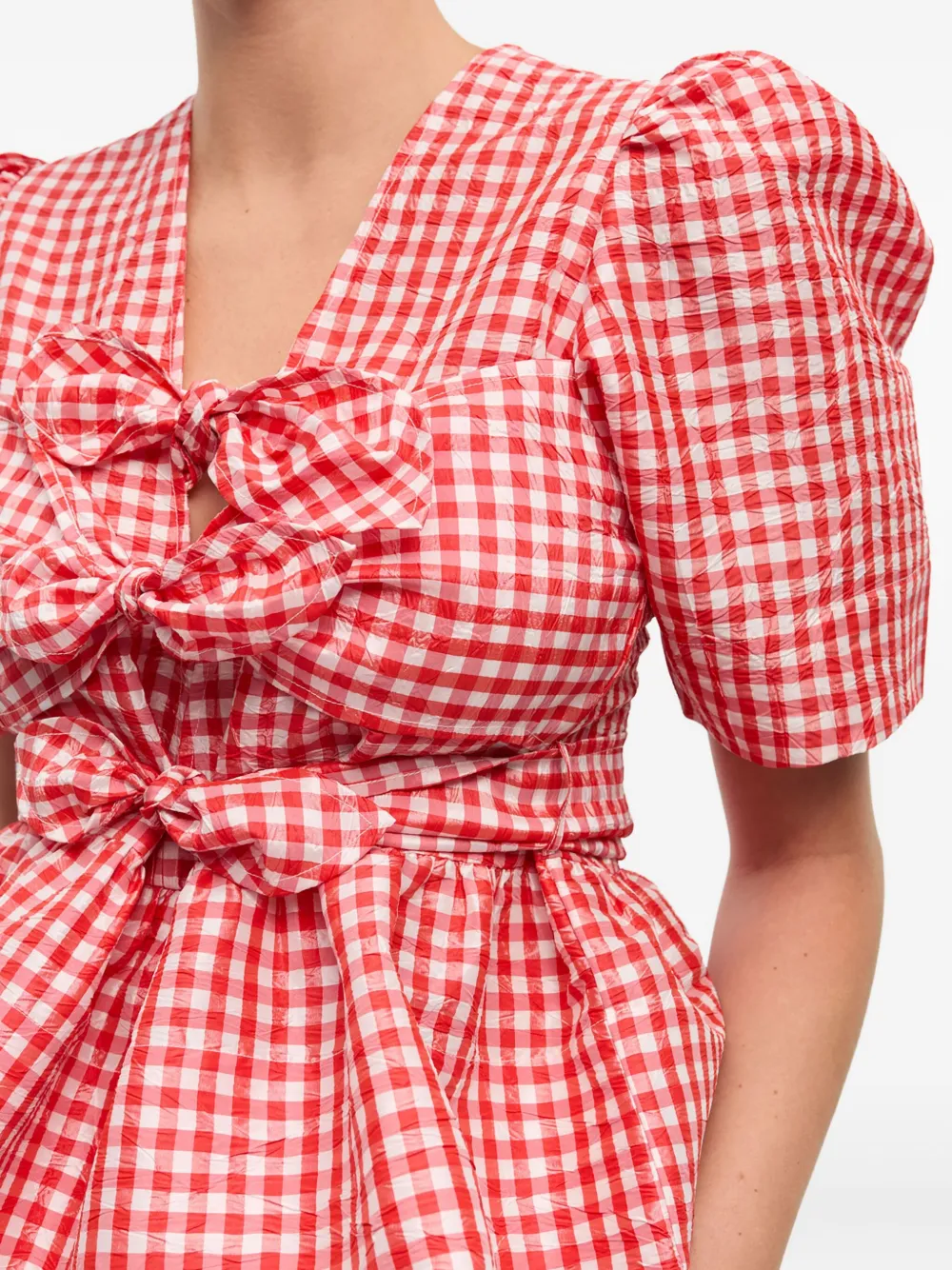 GANNI Gestrikte blouse Rood