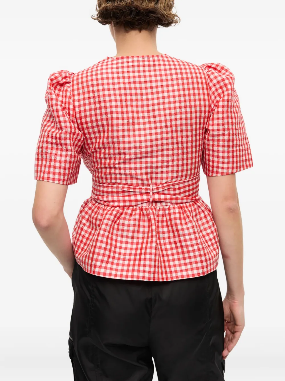 GANNI Gestrikte blouse Rood