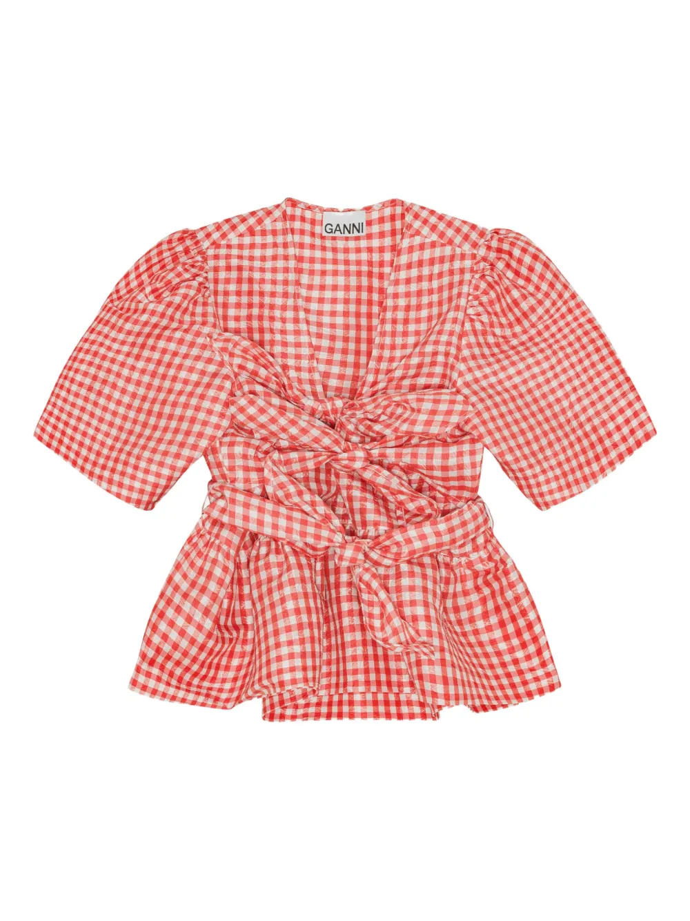 GANNI blusa con moño en el cuello | rojo | Image 1