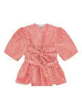 GANNI self-tie blouse - Red