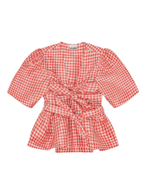 GANNI self-tie blouse