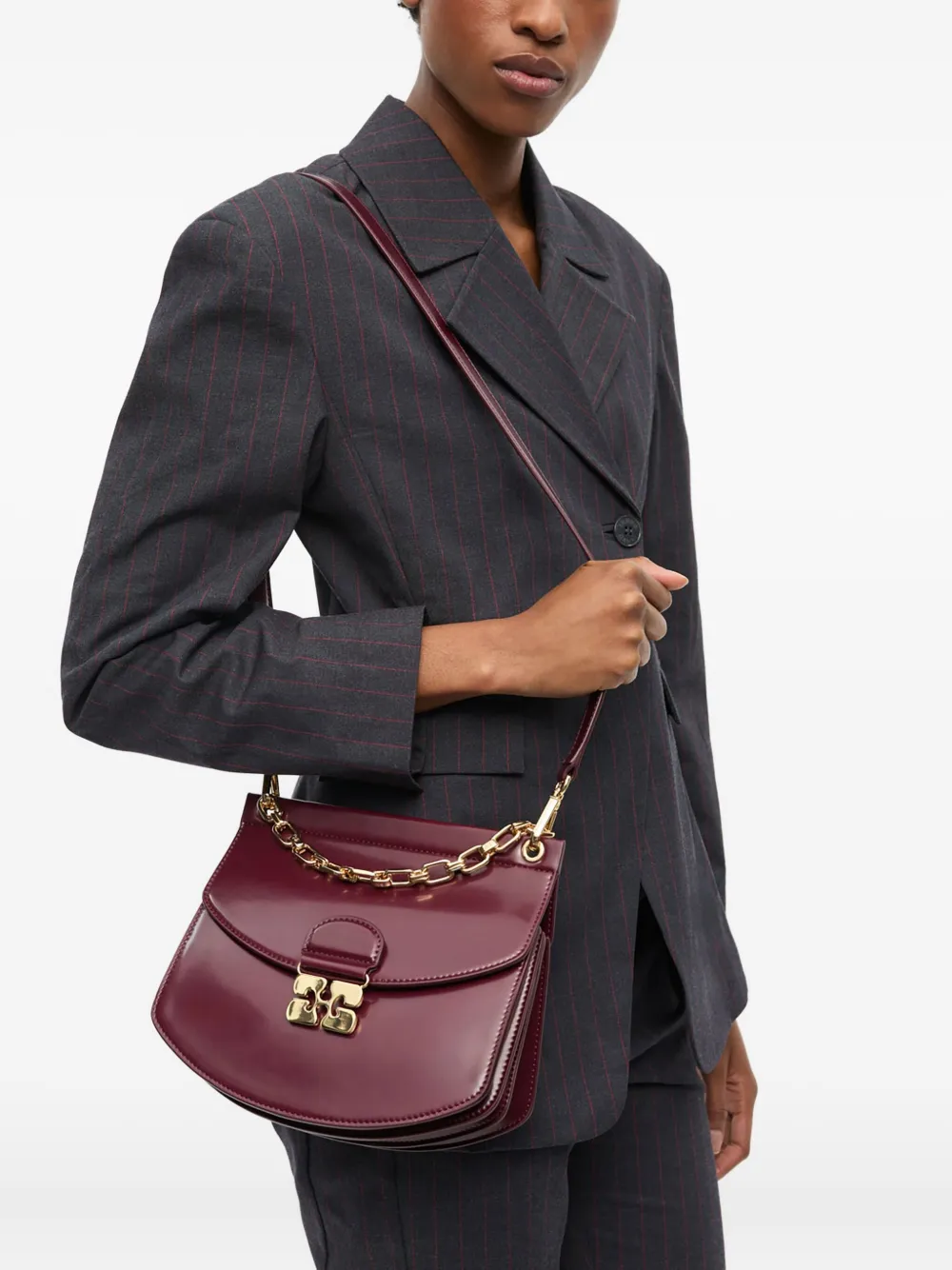 GANNI Apo-G crossbodytas Rood