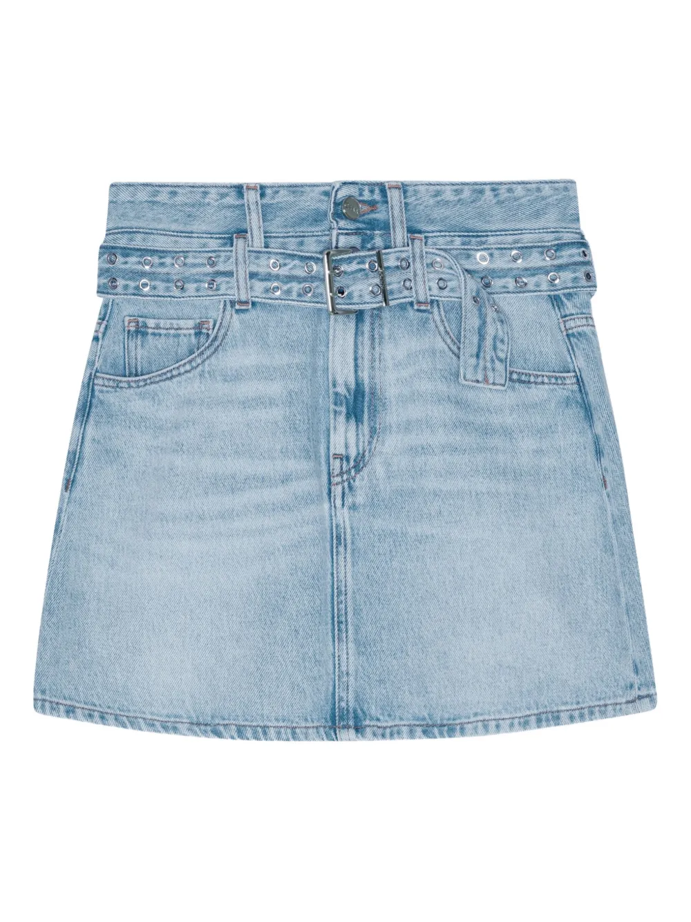 GANNI BELTED DENIM SKIRT