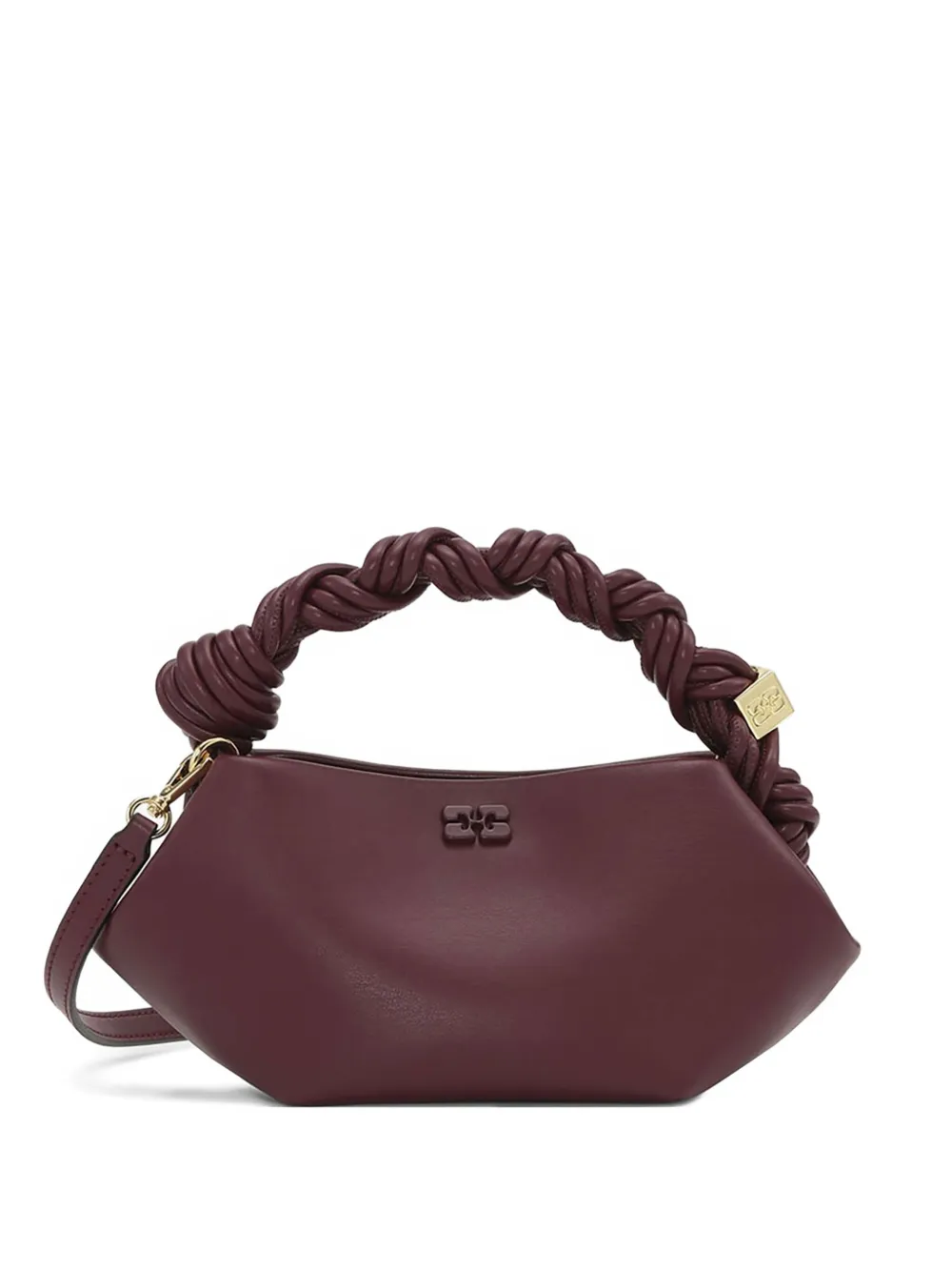GANNI Bou leren shopper Rood