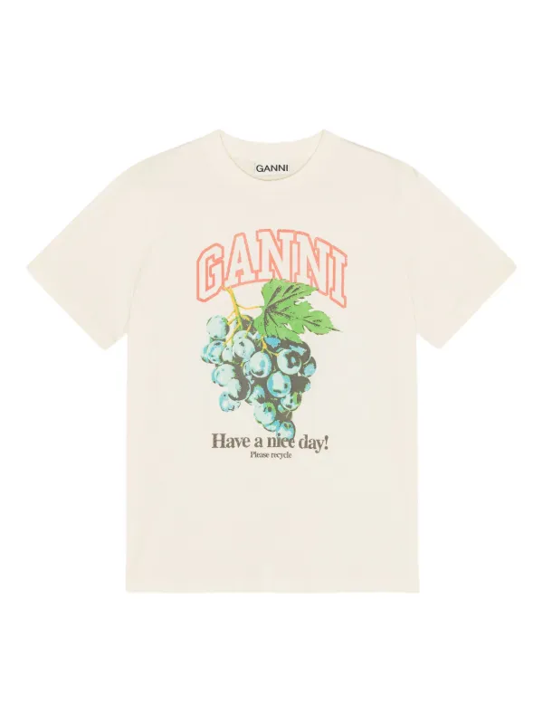 GANNI イラスト付きホワイトTシャツ 29880216_58948581_600.jpg