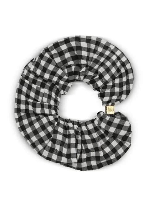 GANNI checked seersucker scrunchie