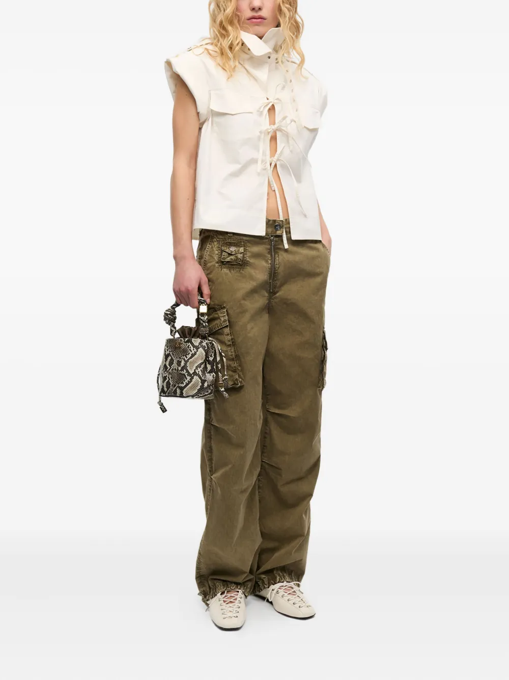 GANNI Cargo broek - Groen
