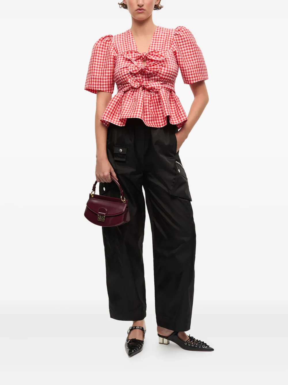 GANNI Apo-G mini-shopper - Rood