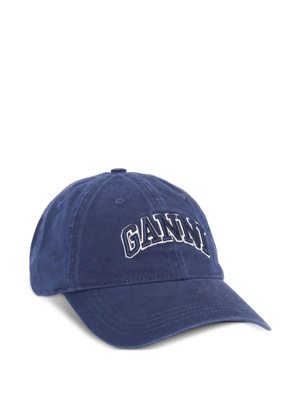 GANNI Pet met geborduurd logo Blauw