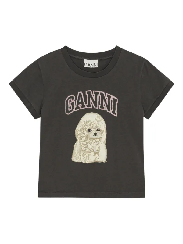 GANNI ロゴ Tシャツ | ブラック | FARFETCH JP