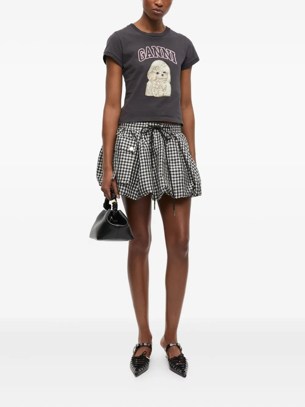 GANNI T-shirt met logoprint Zwart