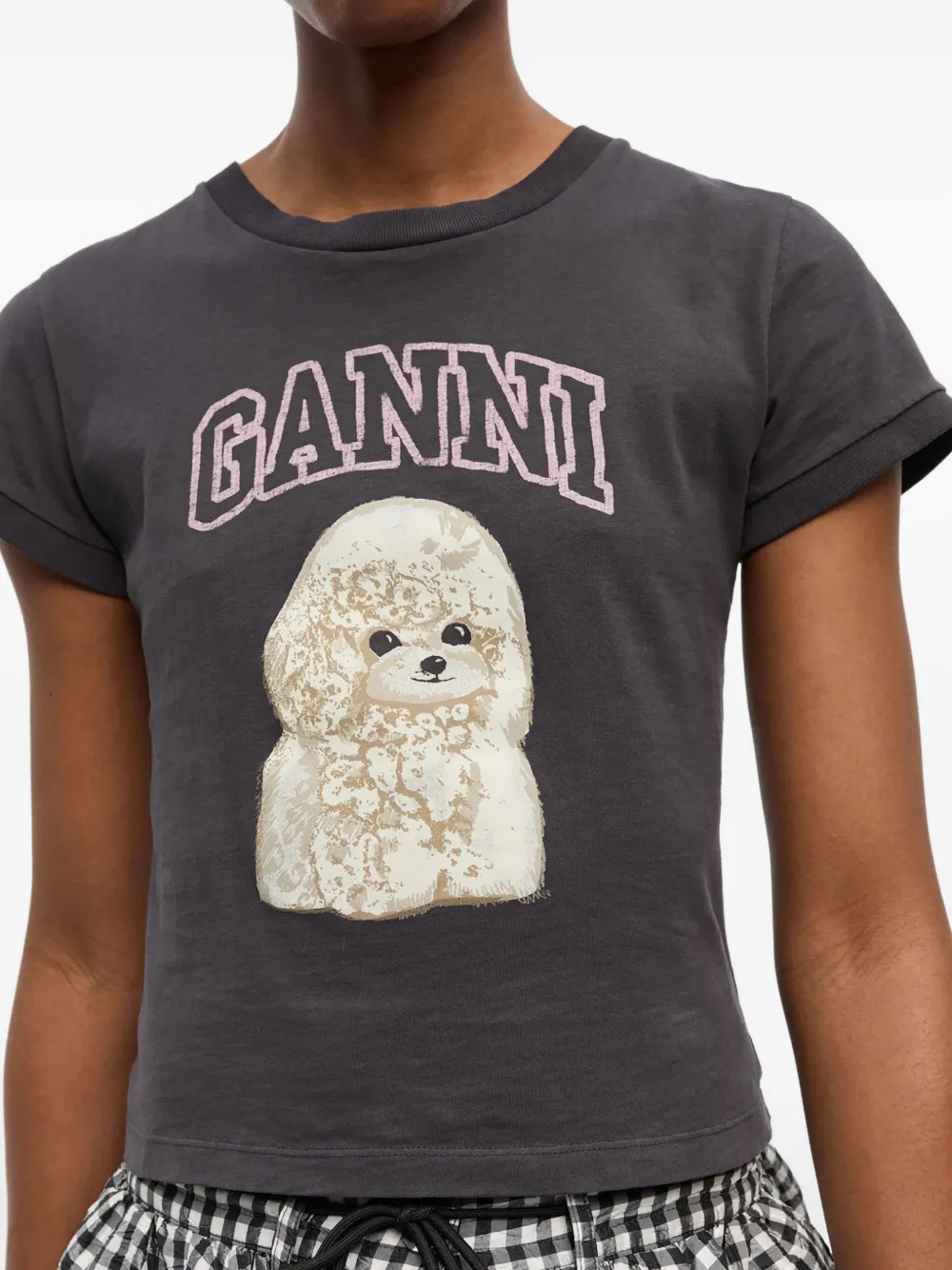 GANNI T-shirt met logoprint Zwart