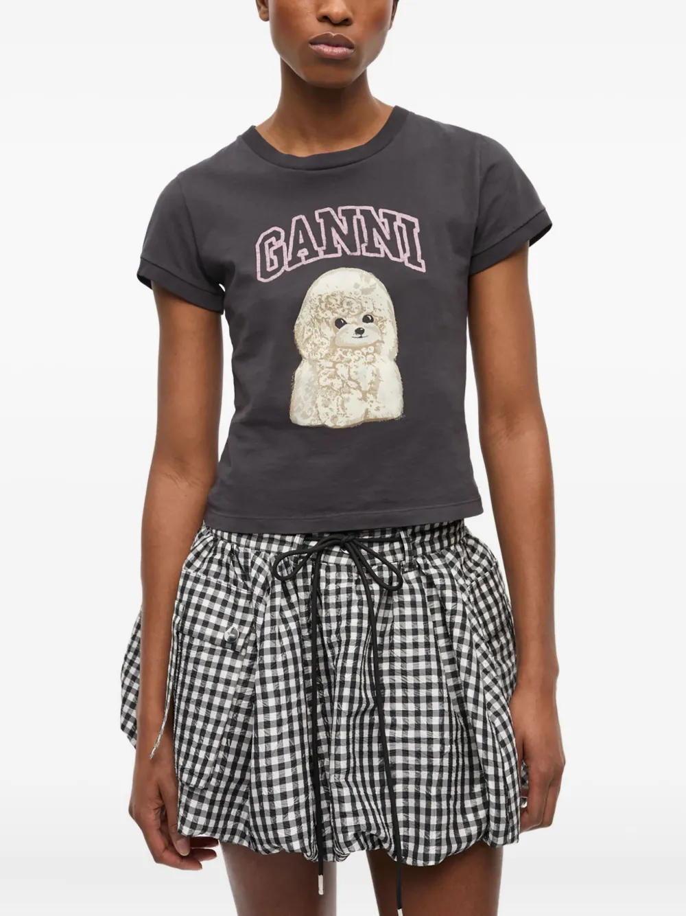 GANNI T-shirt met logoprint Zwart