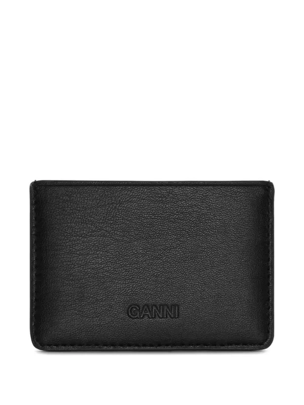 Black Black Ganni Bou Trifold Wallet | GANNI US
