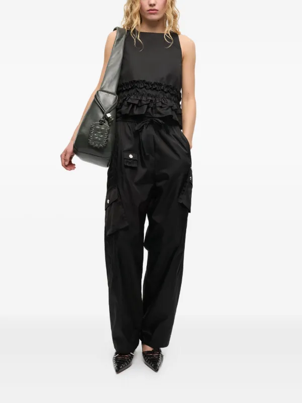 GANNI 22AW ショルダーバック GANNI ロゴタグ レザーショルダーバッグ | ブラック | FARFETCH JP