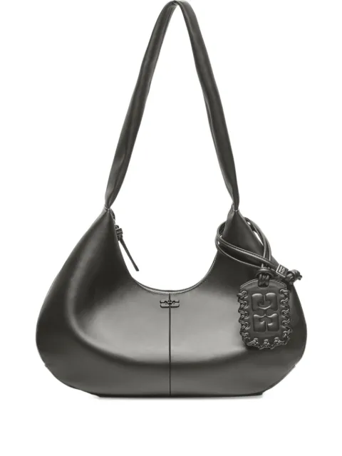 GANNI logo-tag leather shoulder bag