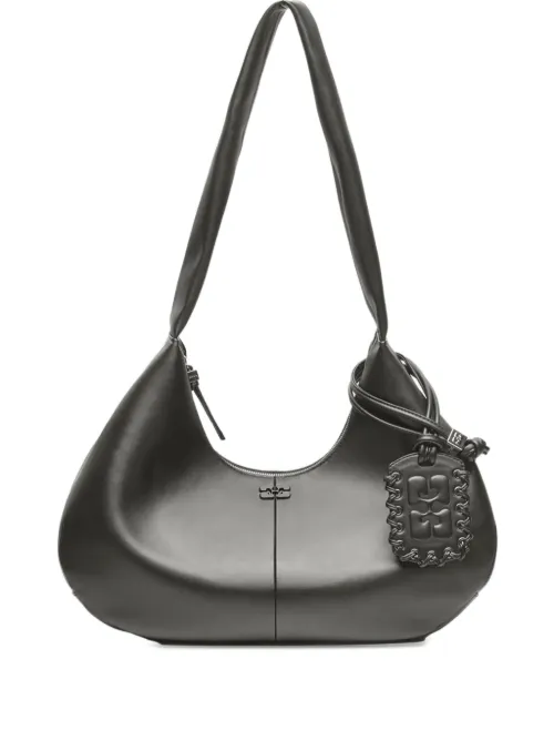 Sac porté épaule à étiquette logo - GANNI - Modalova