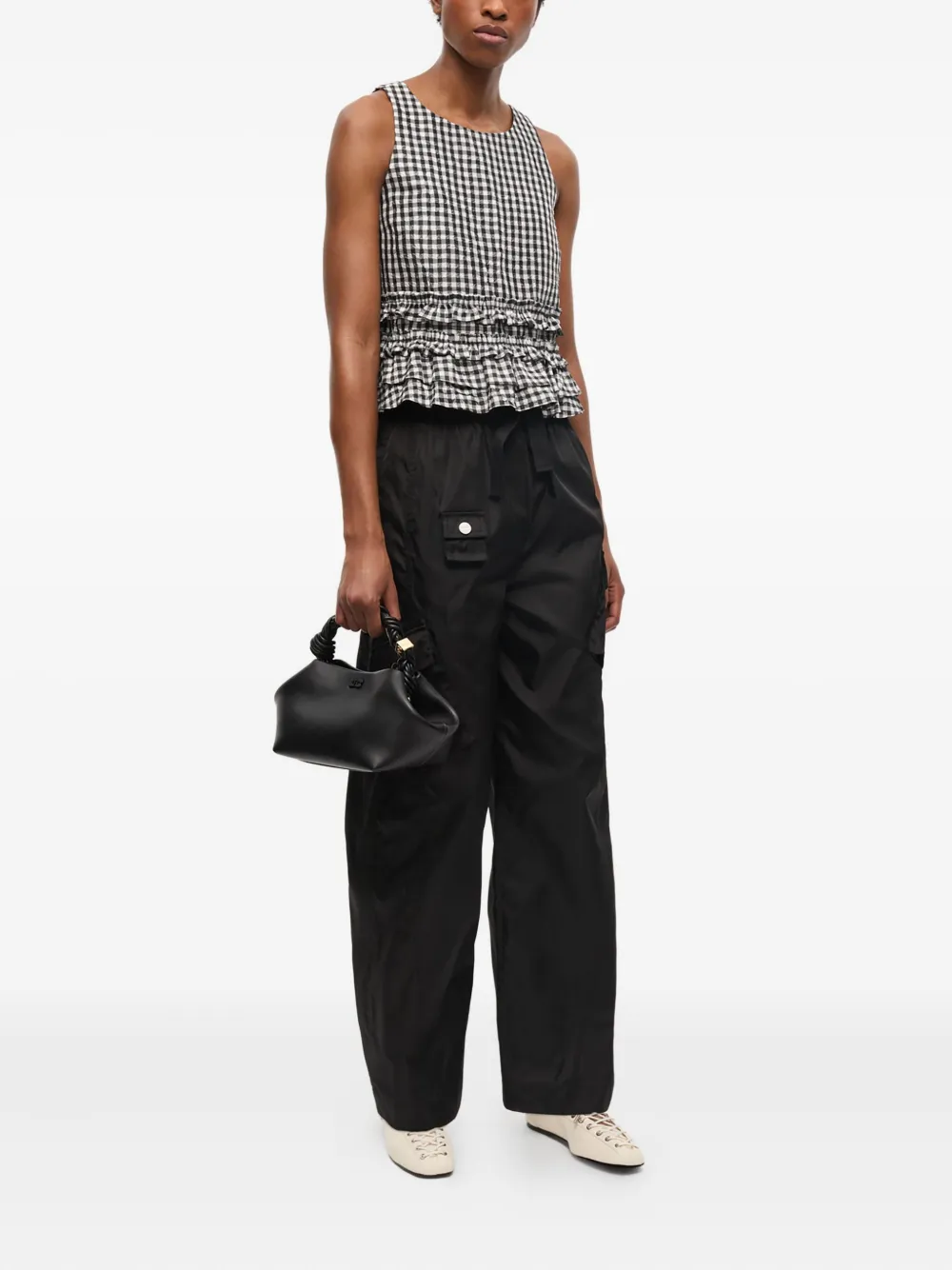 GANNI check-print ruffled top | Vests & Tank Tops | Image 2