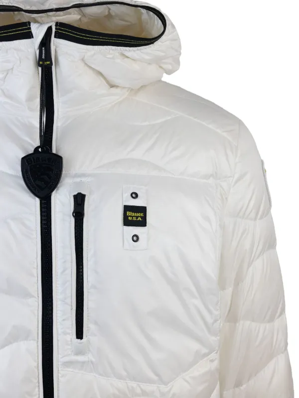 Blauer Hooded Padded Jacket | White | FARFETCH