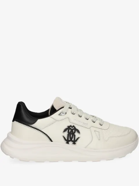 Roberto Cavalli Mirror Snake-appliqué sneakers