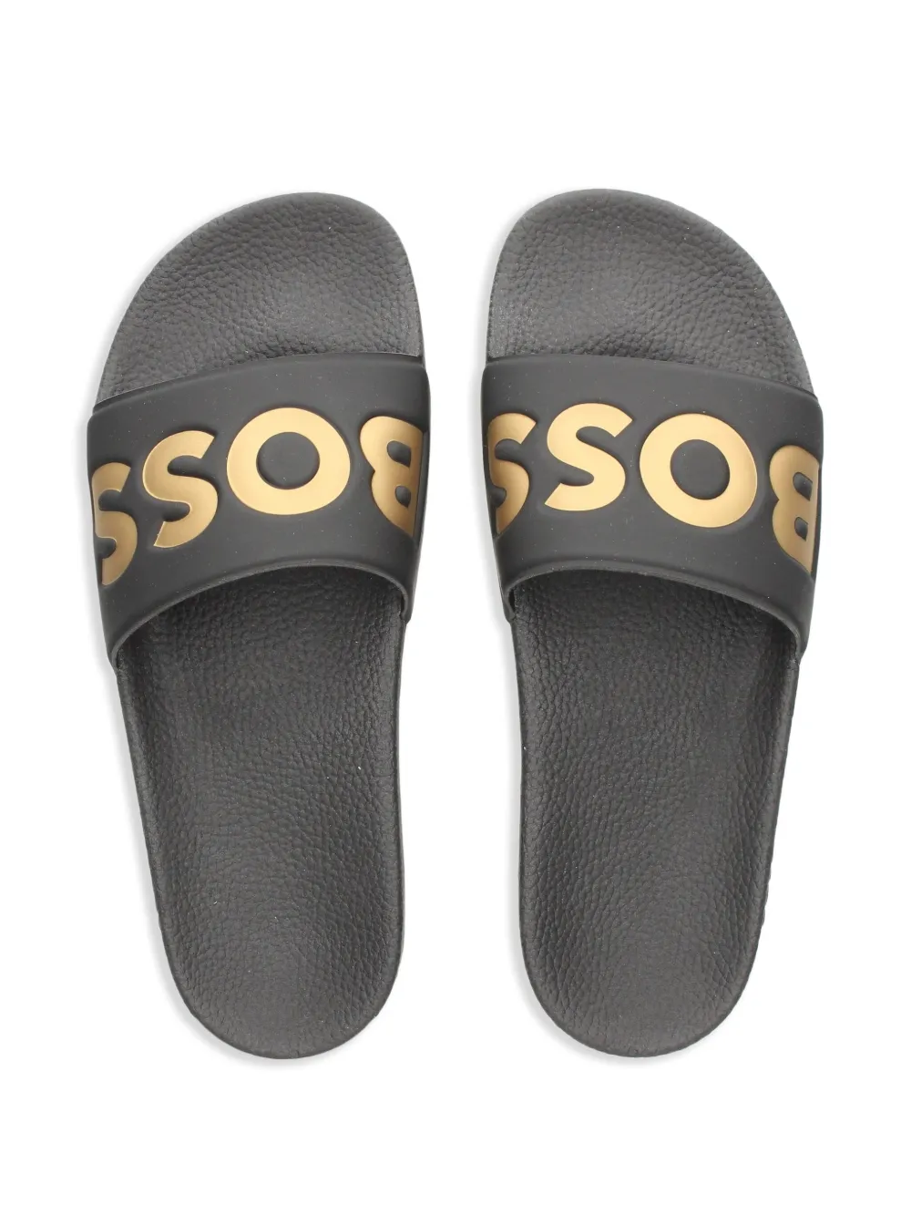 BOSS logo-print slides Black