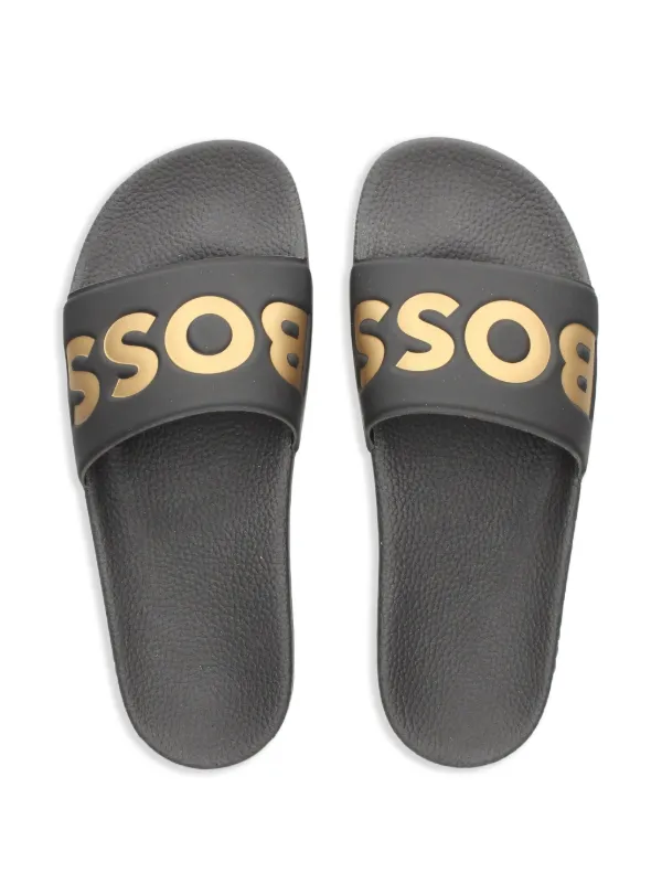 Otrain Hugo Boss Navy Sliders Boss Sean Flat Slide Sandals BOSS