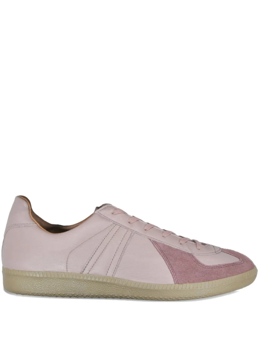 Reproduction of Found German Military suede panelled low-top sneakers | Pink | Image 1