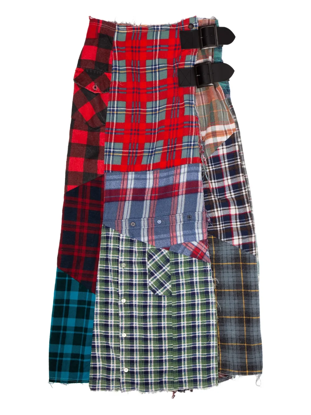 Needles patchwork belted midi skirt | Red | Image 1