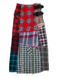 Needles patchwork belted midi skirt - Red