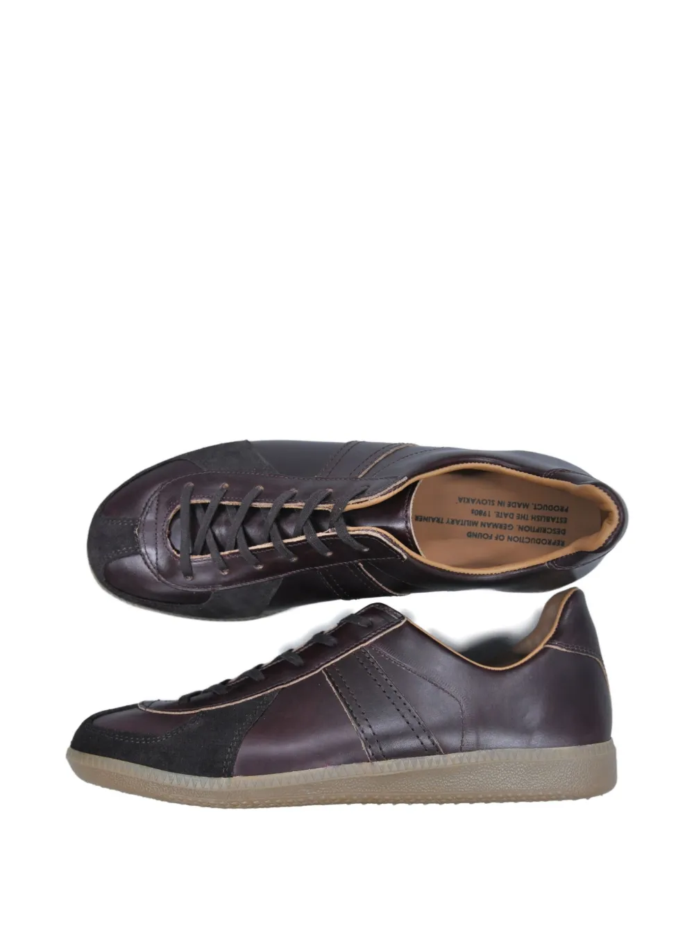 Reproduction Of Found German Military Leather Panelled Lace-up Sneakers