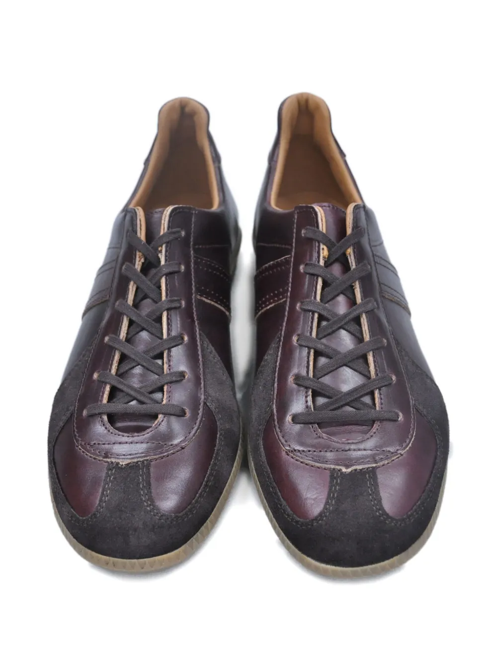 Reproduction Of Found German Military Leather Panelled Lace-up Sneakers