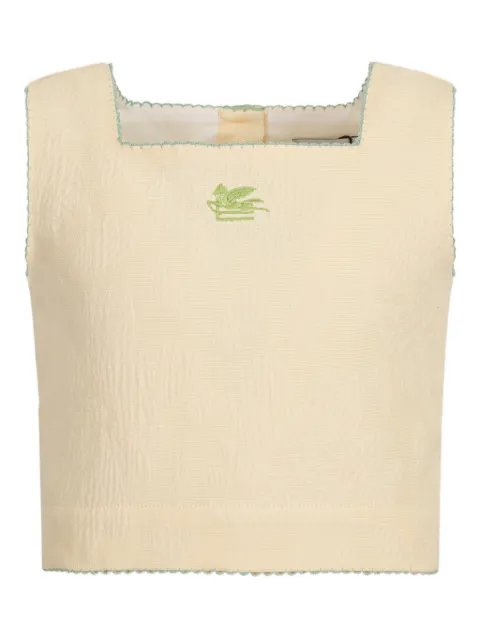 ETRO KIDS cotton-linen sleeveless top