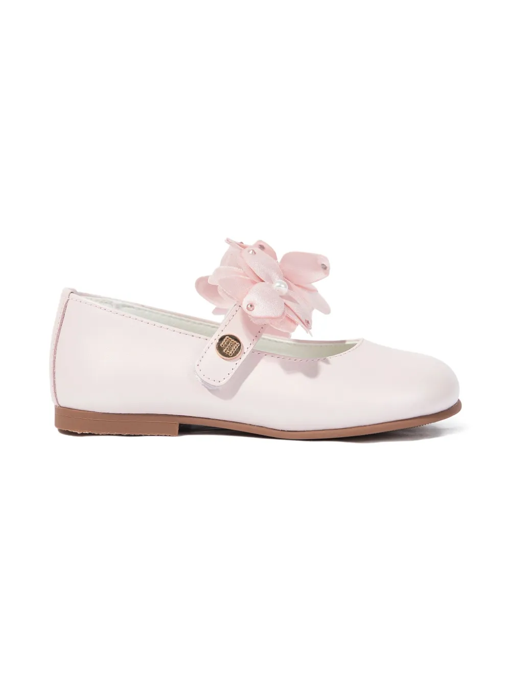 ANDANINES flower-detail ballet flats Roze