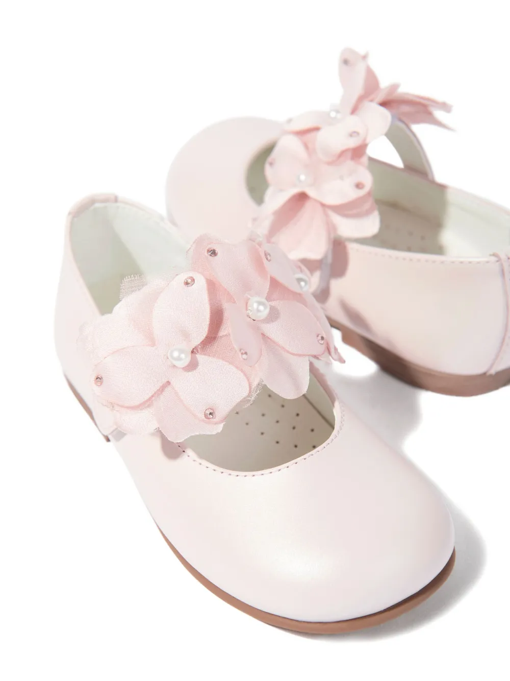 ANDANINES flower-detail ballet flats Roze
