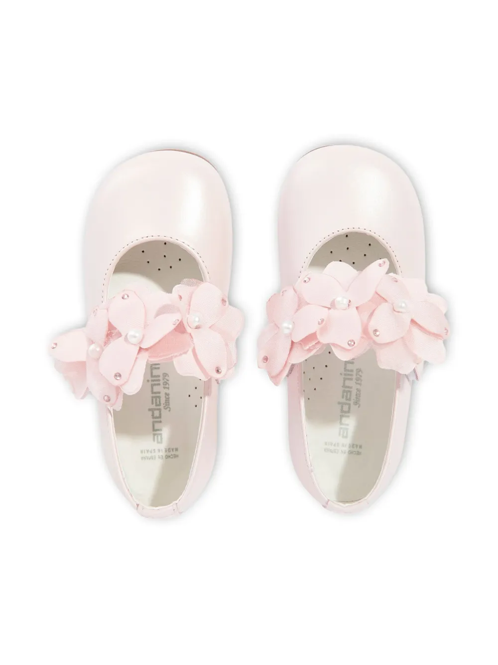 ANDANINES flower-detail ballet flats Pink