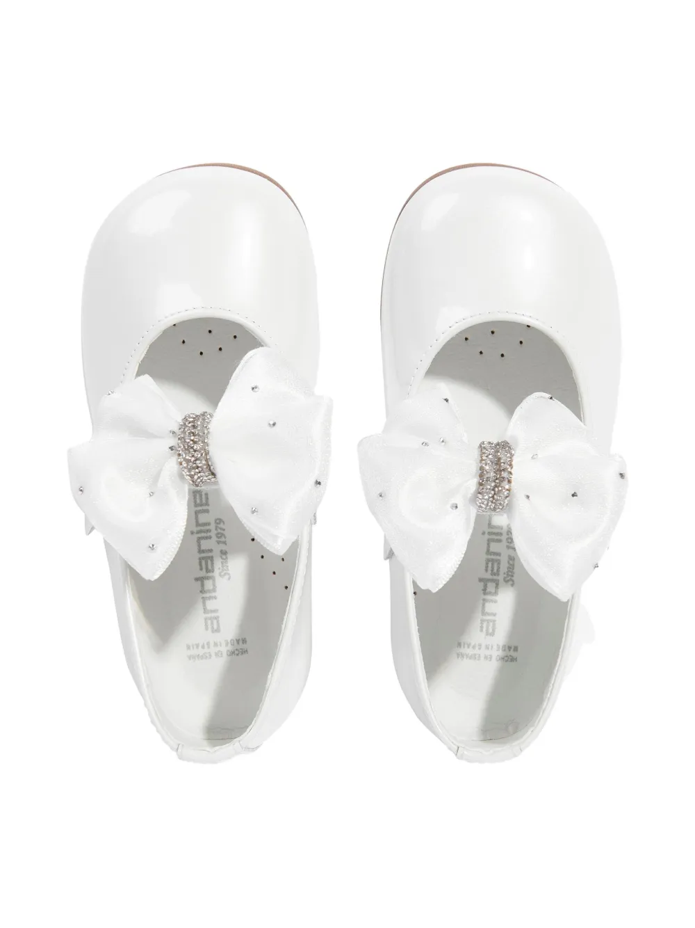 ANDANINES patent-leather ballet flats White