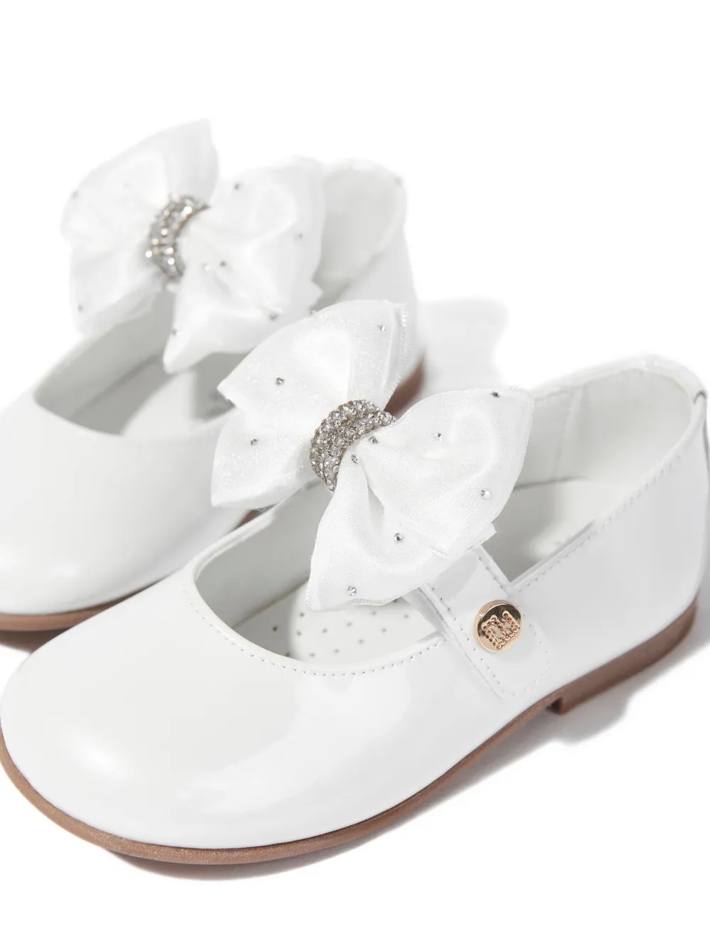ANDANINES patent-leather ballet flats White