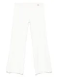 Miss Blumarine logo-plaque trousers - White