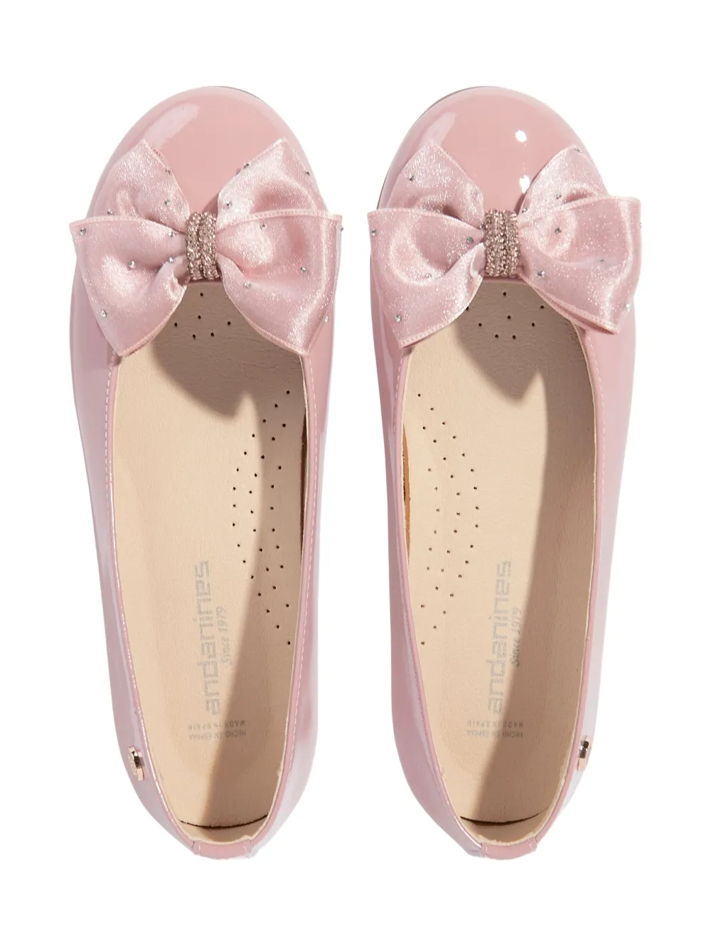 ANDANINES patent-leather ballet flats Roze