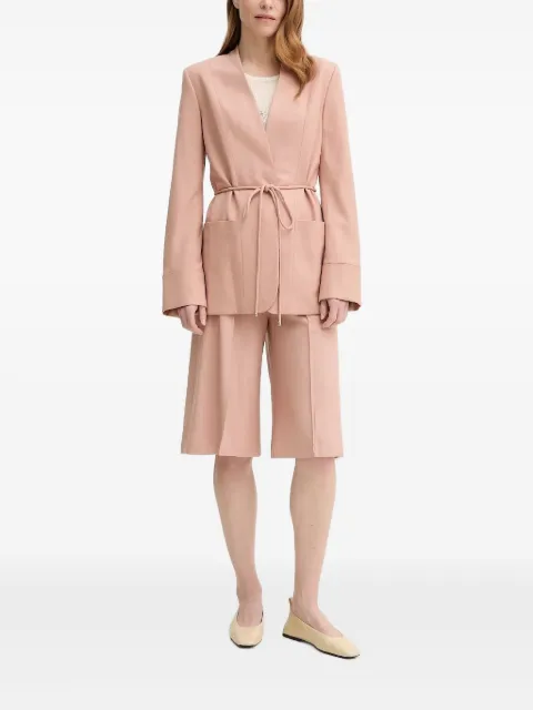 AERON belted pocketed single-breasted coat