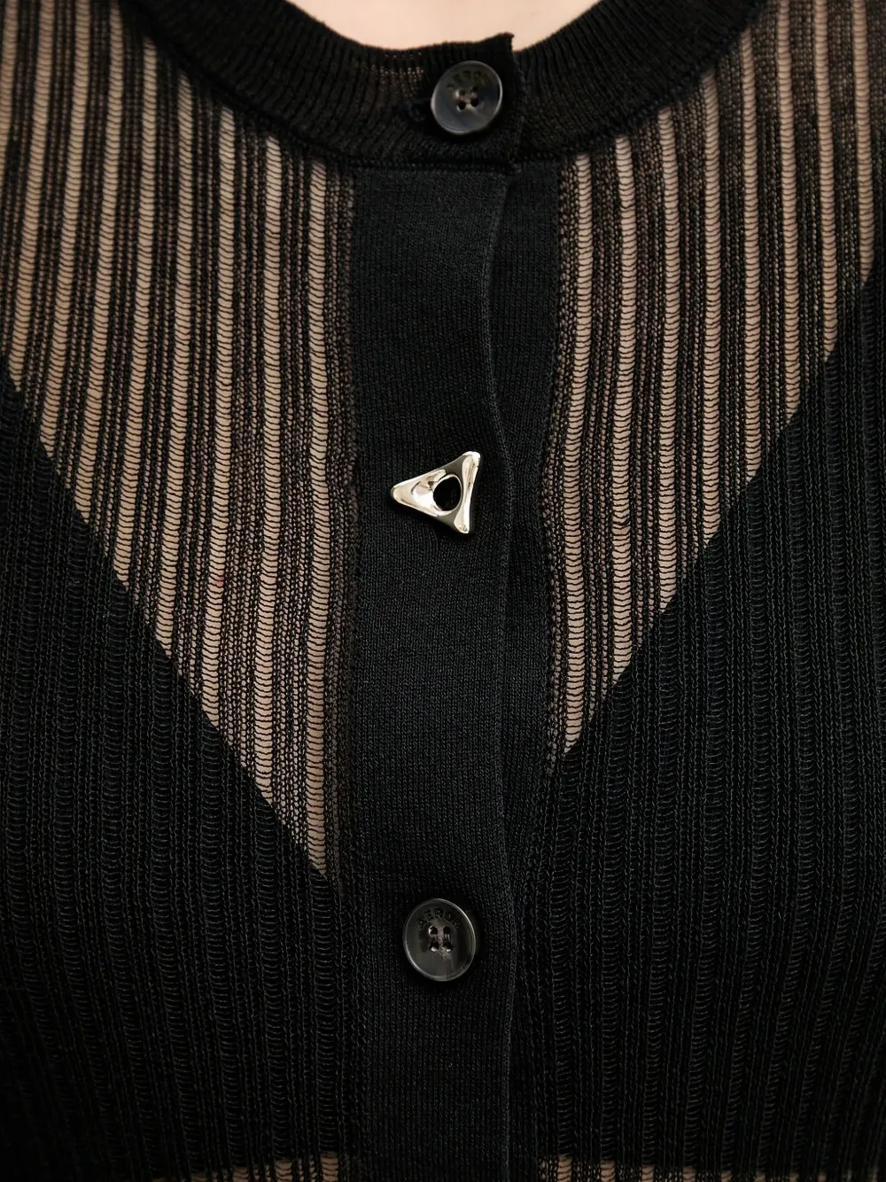 AERON Constant ribbed cardigan Zwart