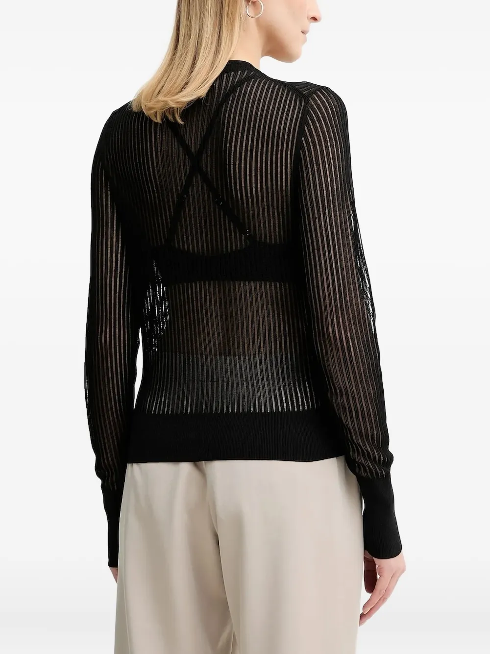 AERON Constant ribbed cardigan Zwart
