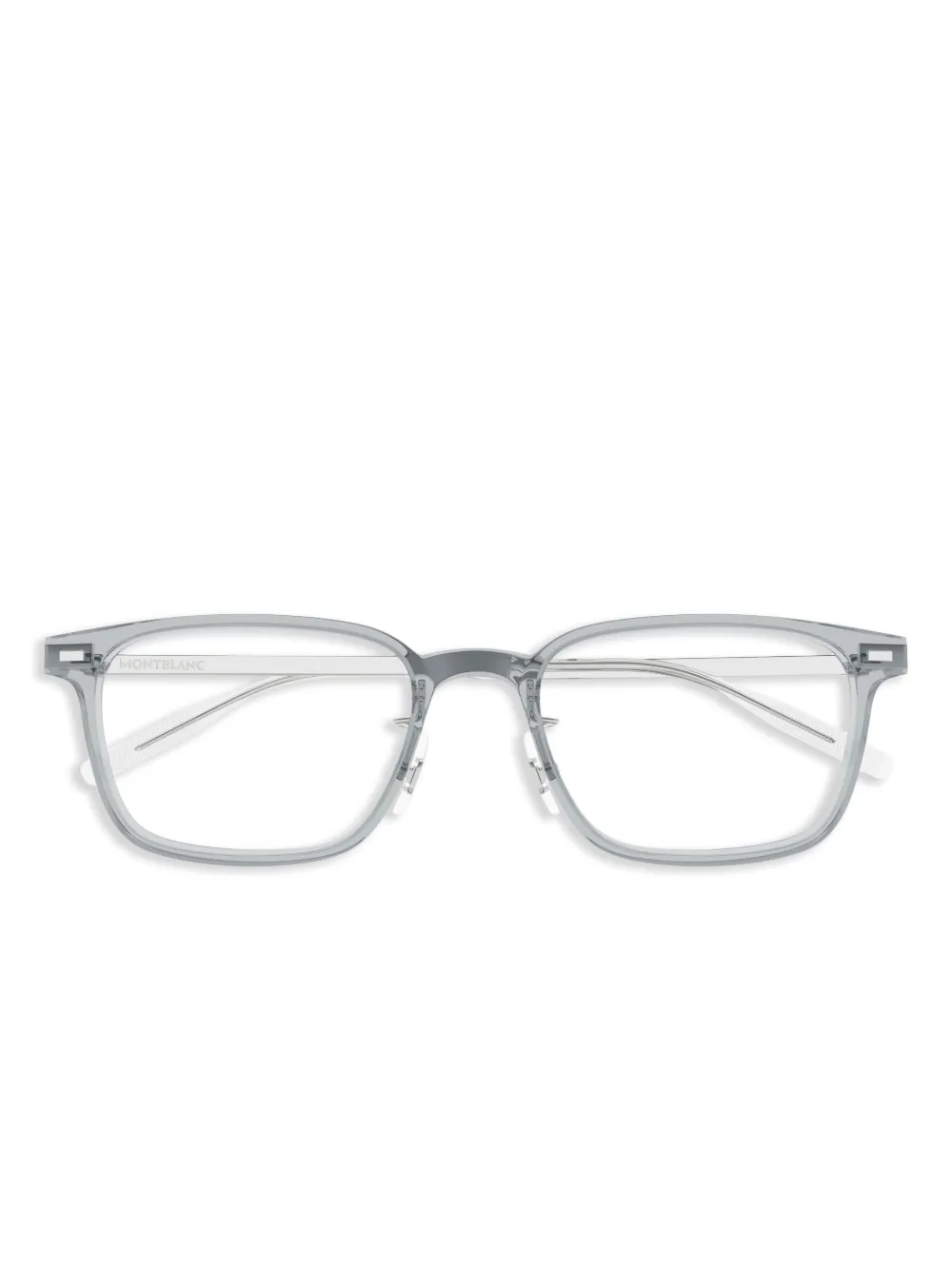 Montblanc rectangle-frame glasses - グレー Montblanc rectangle-frame glasses - グレー