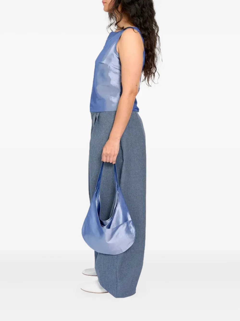 CoA NYC Schoudertas met satijnen afwerking - Blauw
